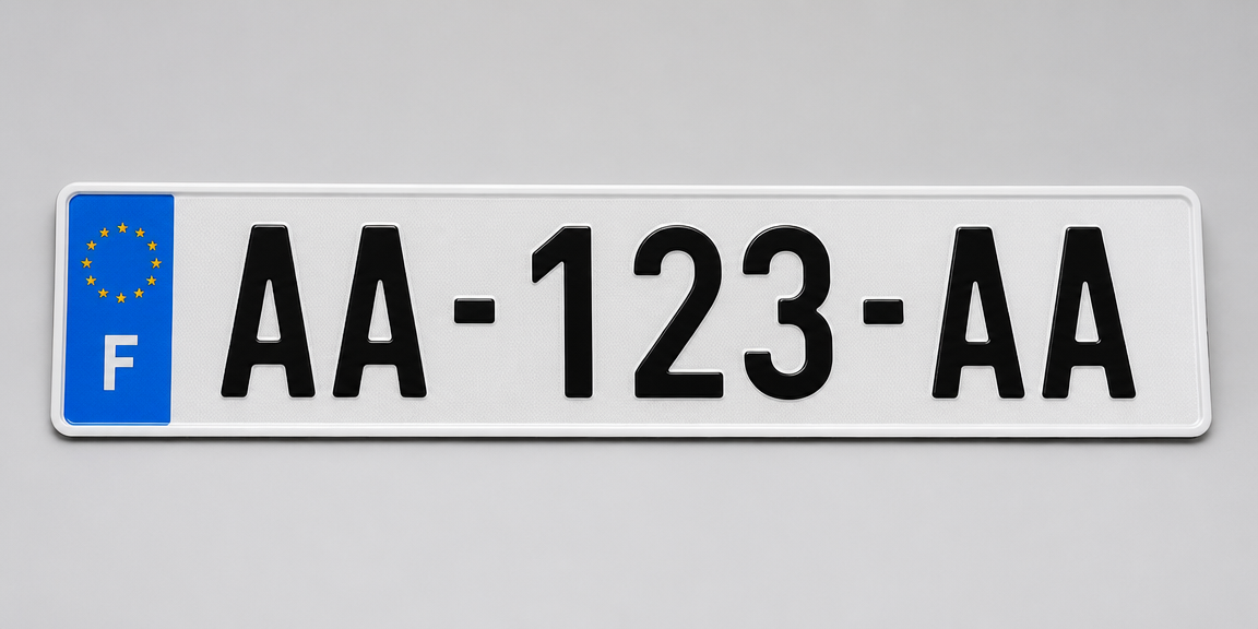 Plaque d'immatriculation définitive française format SIV